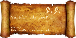 Valló József névjegykártya
